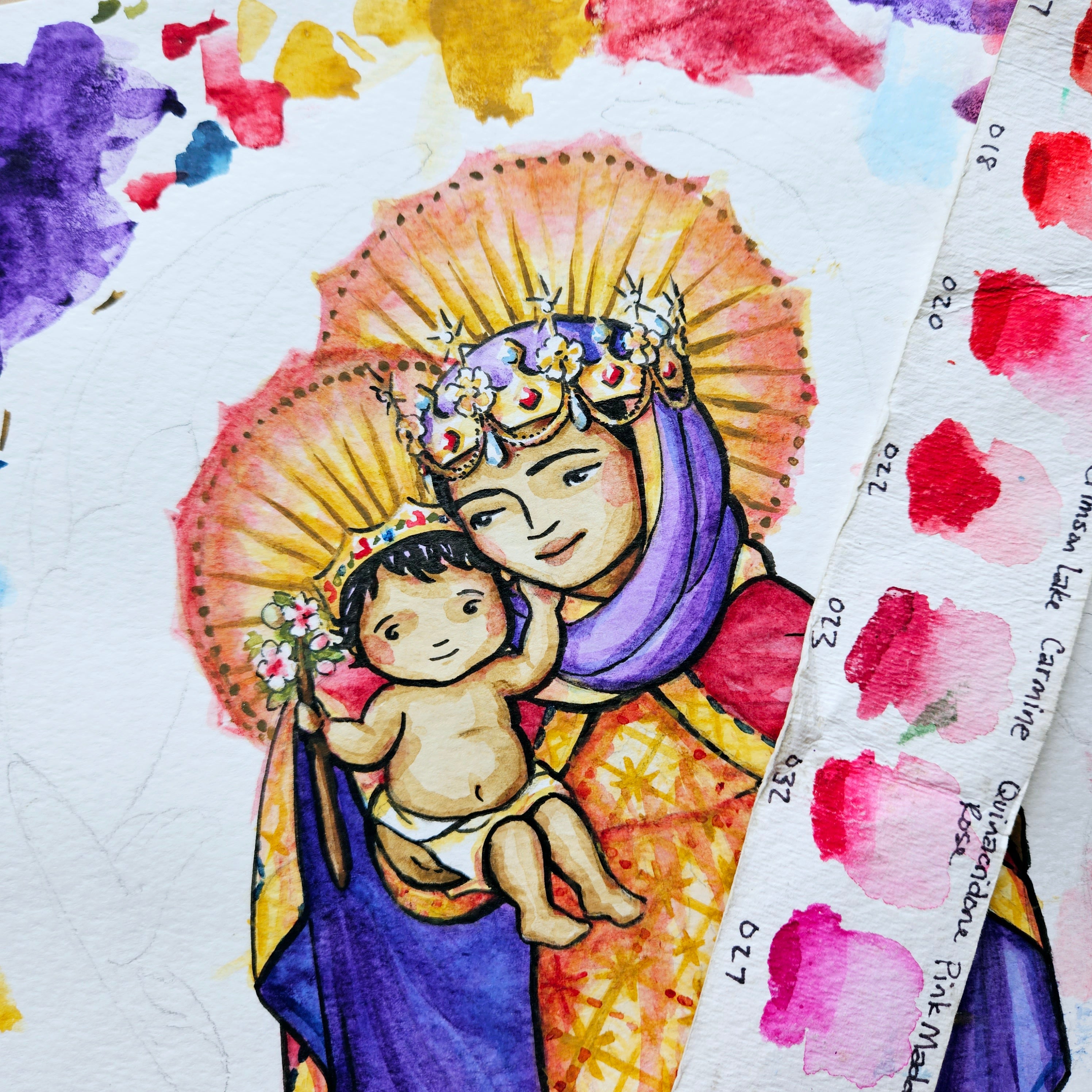 Bl Virgin Mary, Queen of Saints // Patron Saint Block