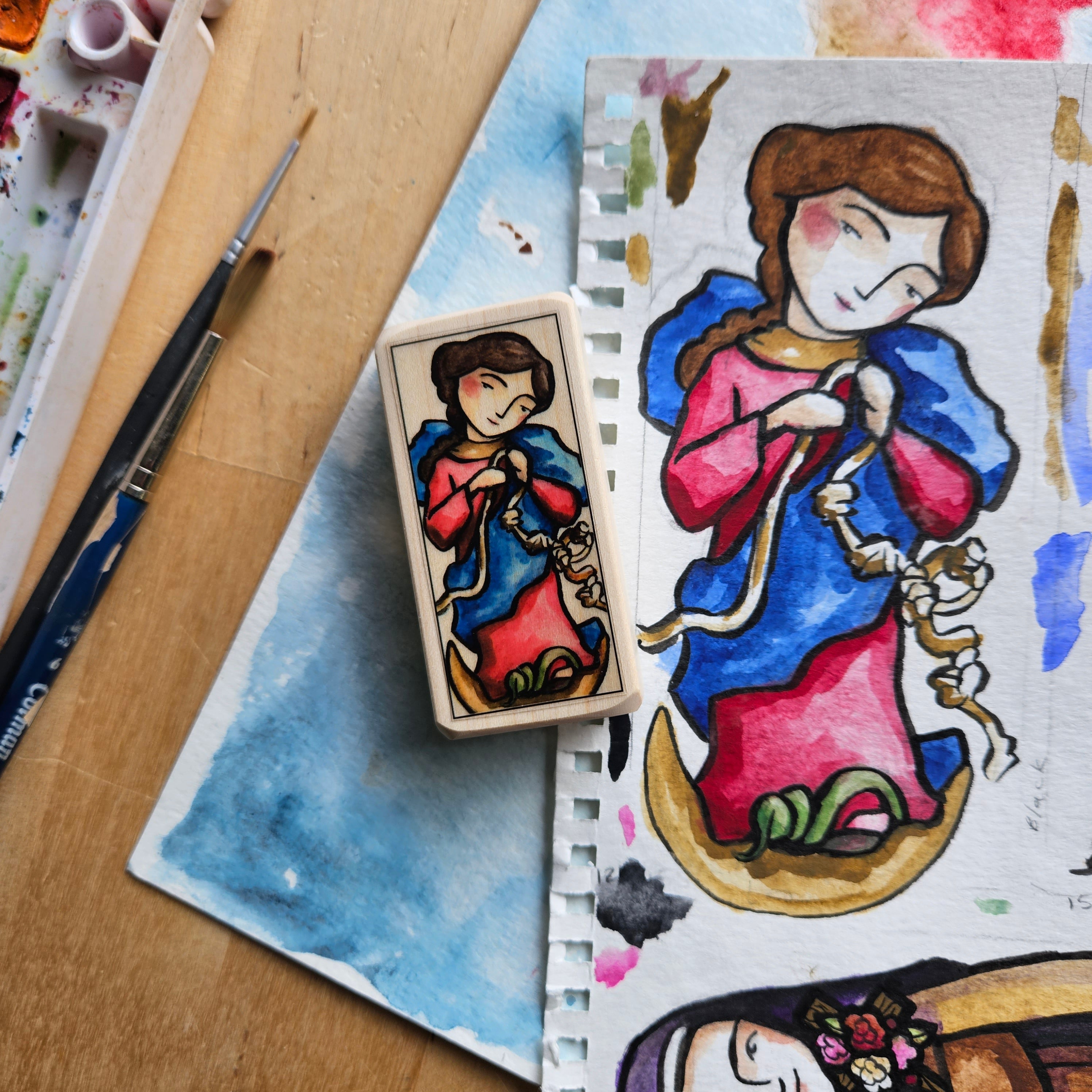 Mary Undoer of Knots // Patron Saint Block