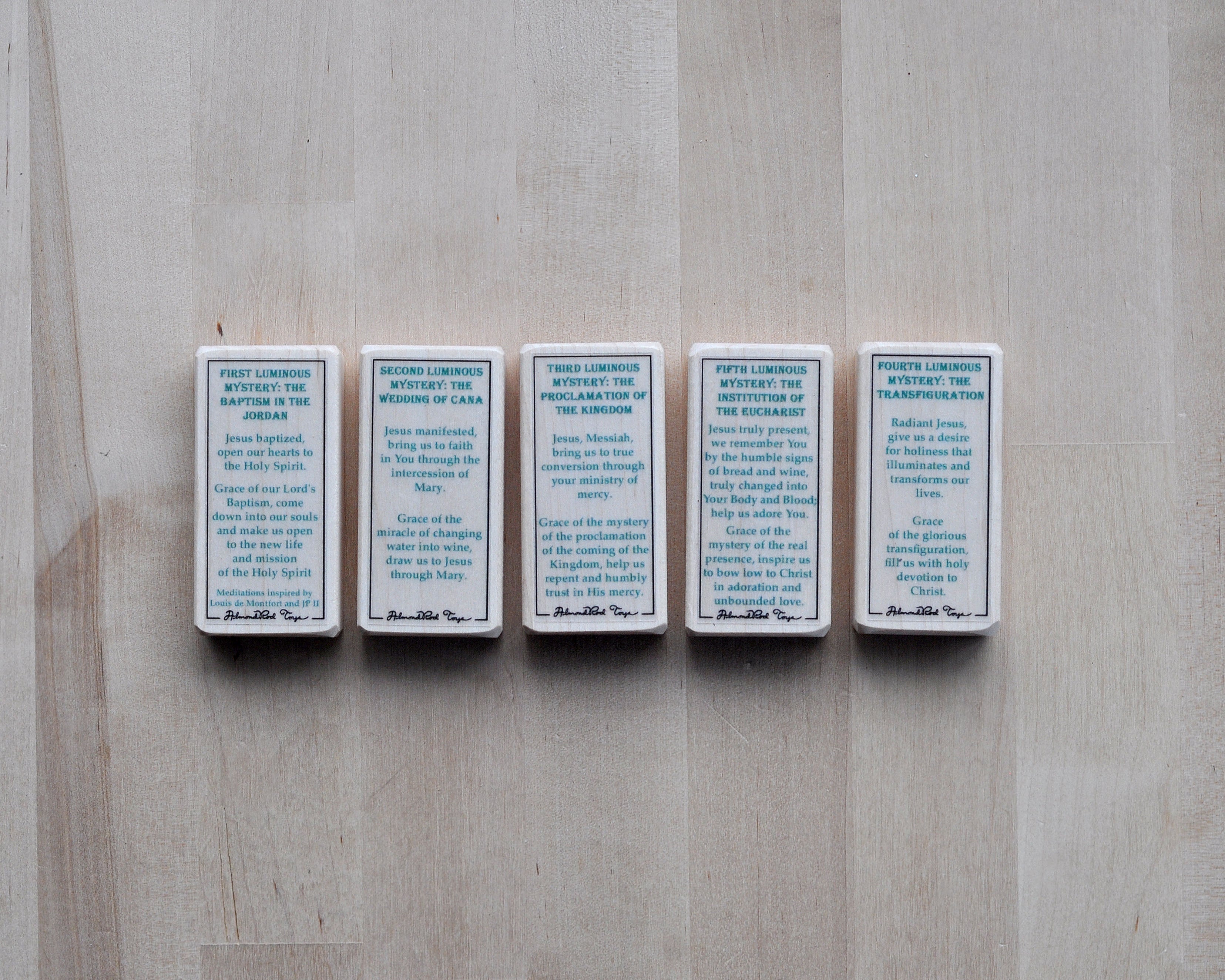 Glorious, Joyful, Sorrowful, Luminous Mysteries // Rosary Prayer Block Set