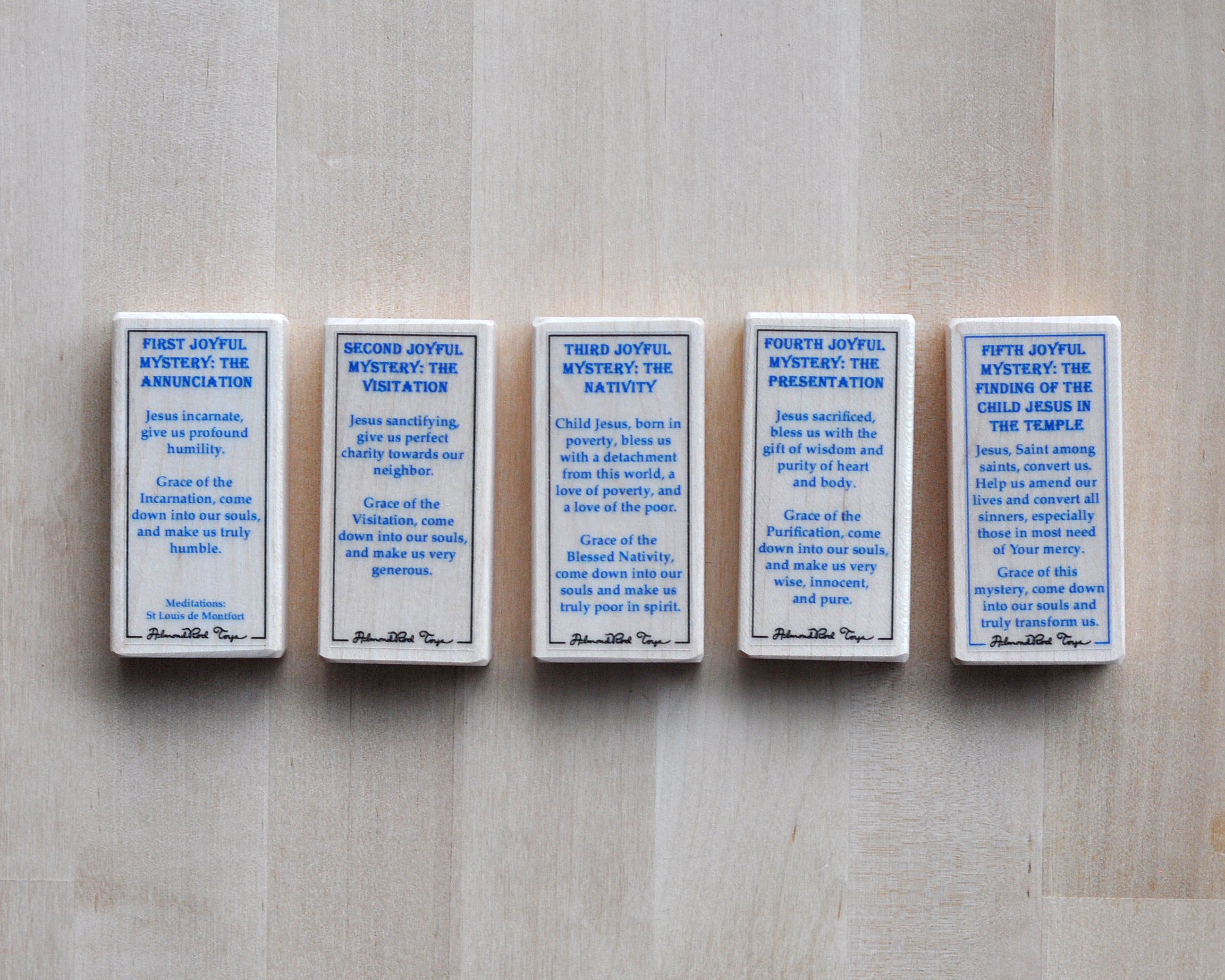 Glorious, Joyful, Sorrowful, Luminous Mysteries // Rosary Prayer Block Set