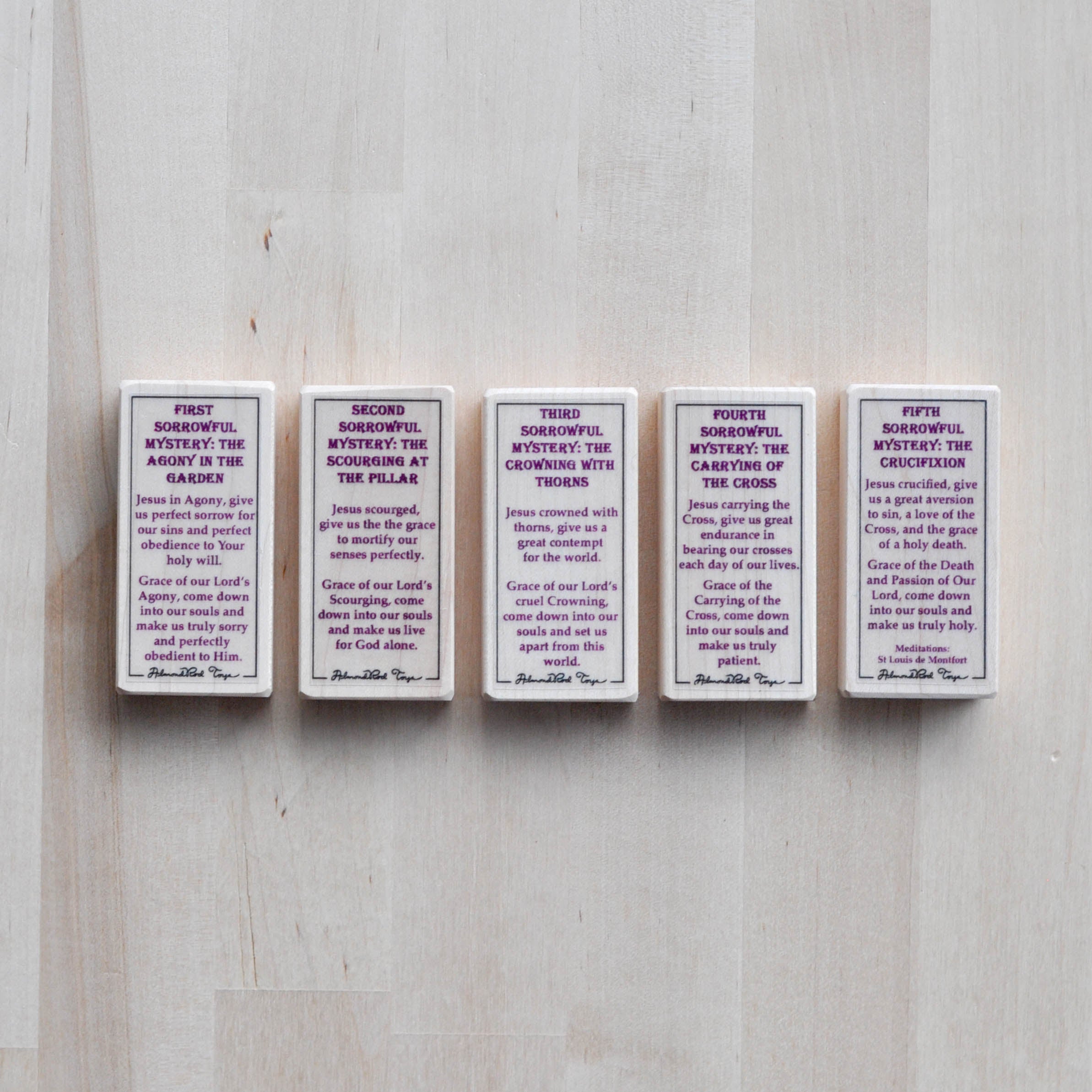 Glorious, Joyful, Sorrowful, Luminous Mysteries // Rosary Prayer Block Set