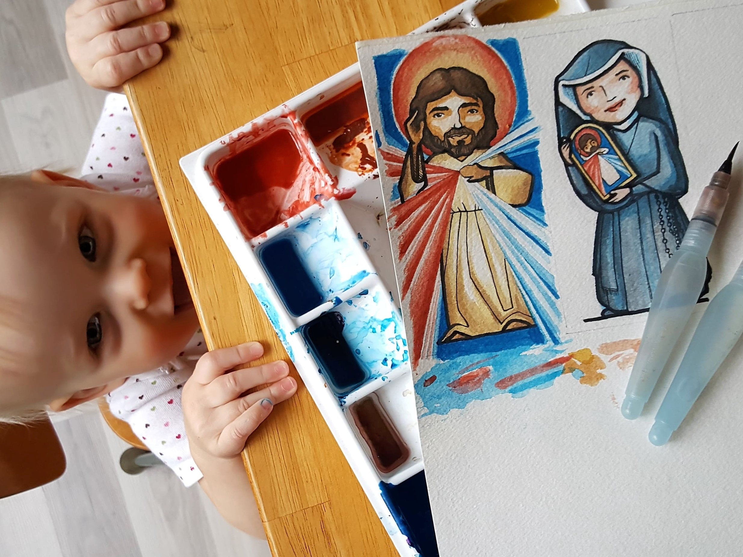 Divine Mercy and St Faustina // Saint Block Set