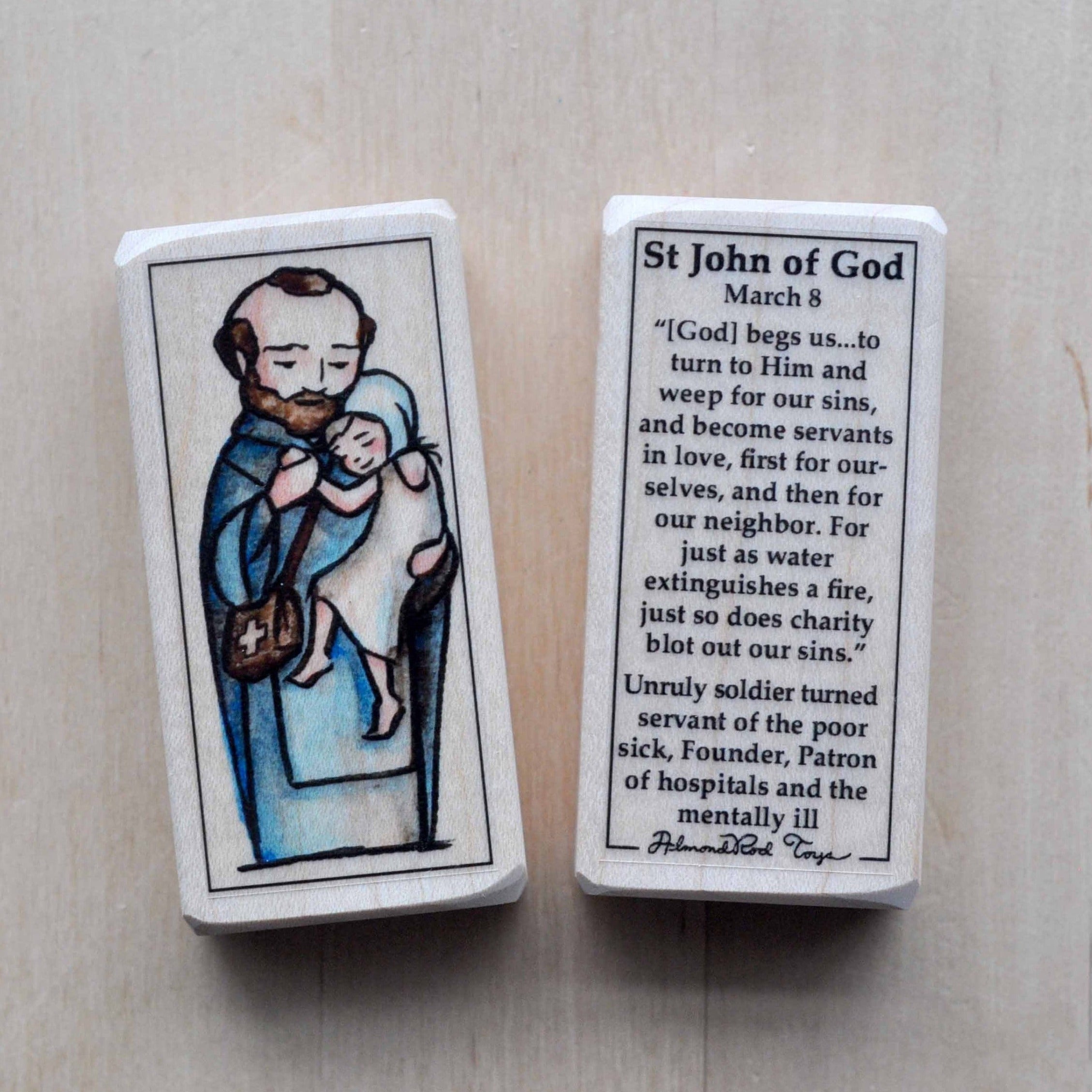 John of God Patron Saint Block