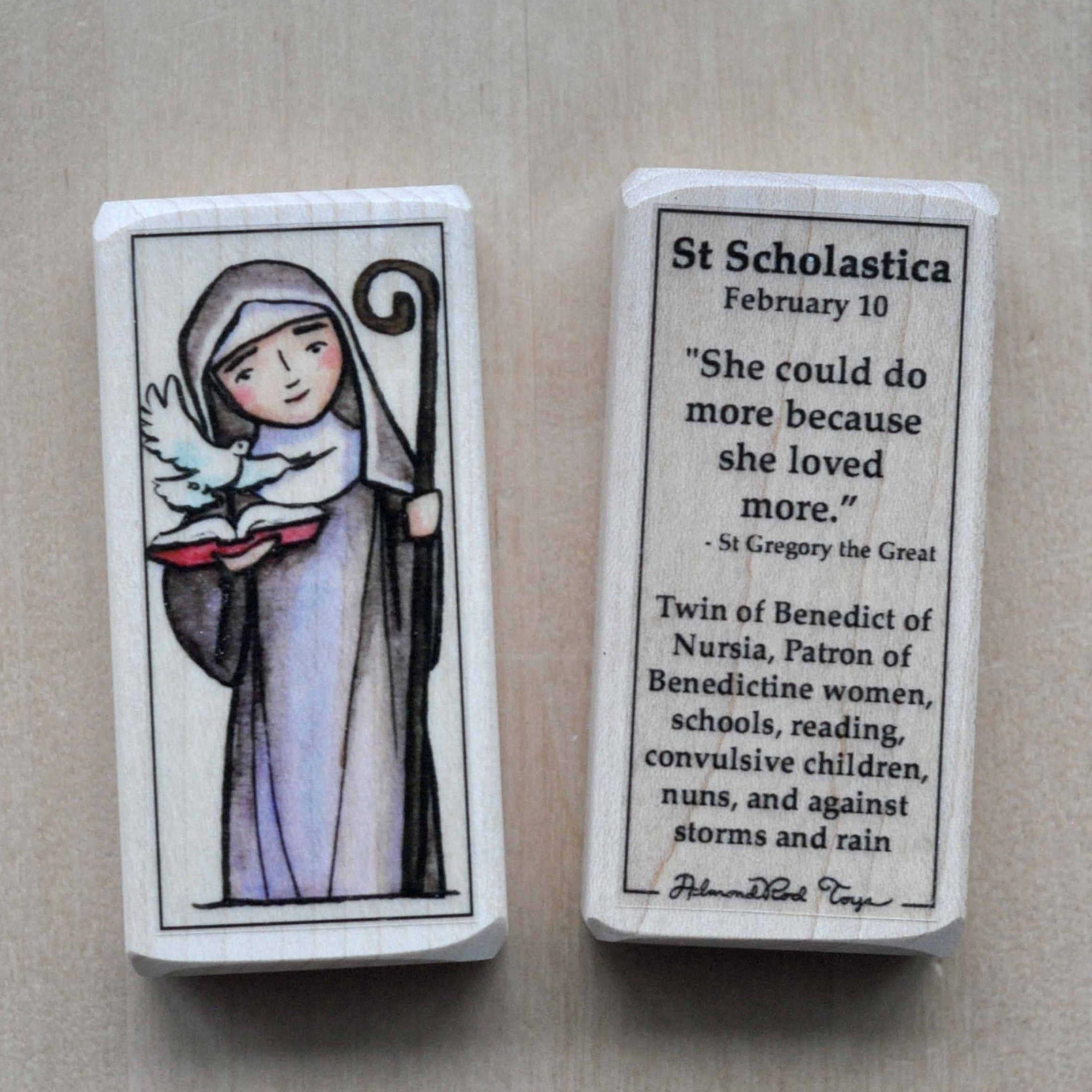 Scholastica Patron Saint Block