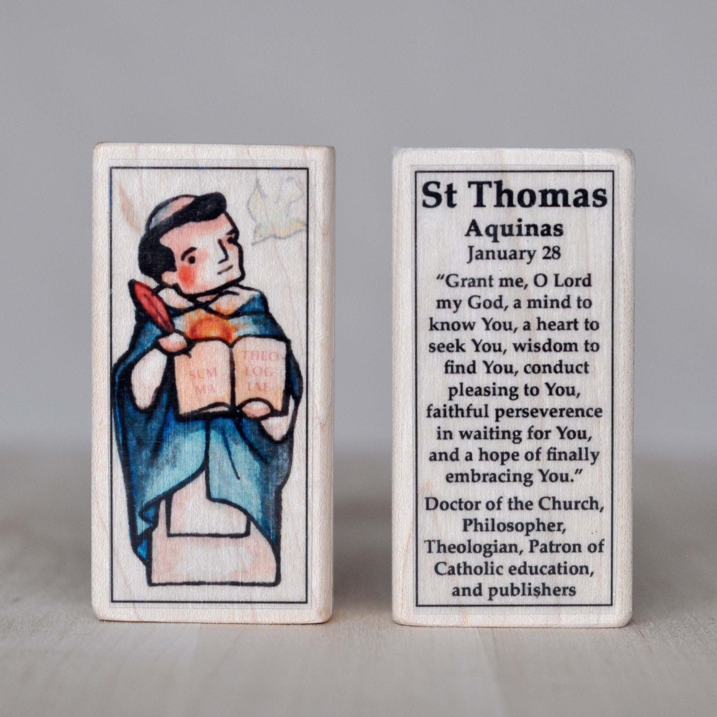 Thomas Aquinas Patron Saint Block