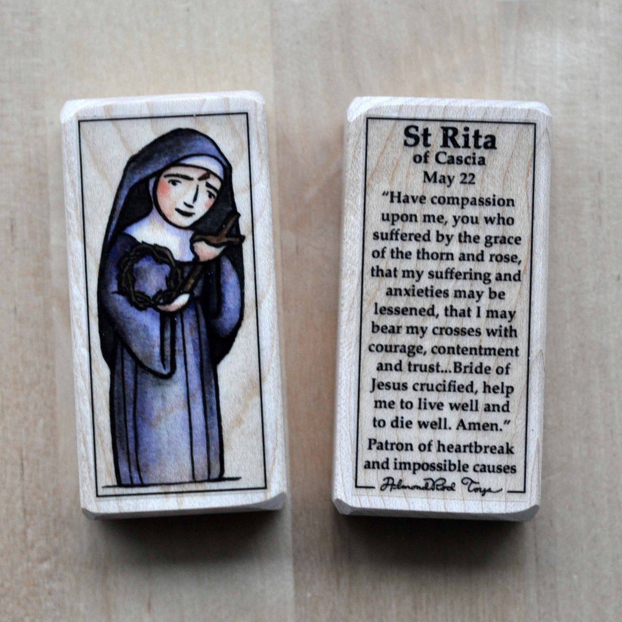 Rita of Cascia Patron Saint Block - Patron of impossible causes Rita of Cascia Patron Saint Block - Patron of impossible causes