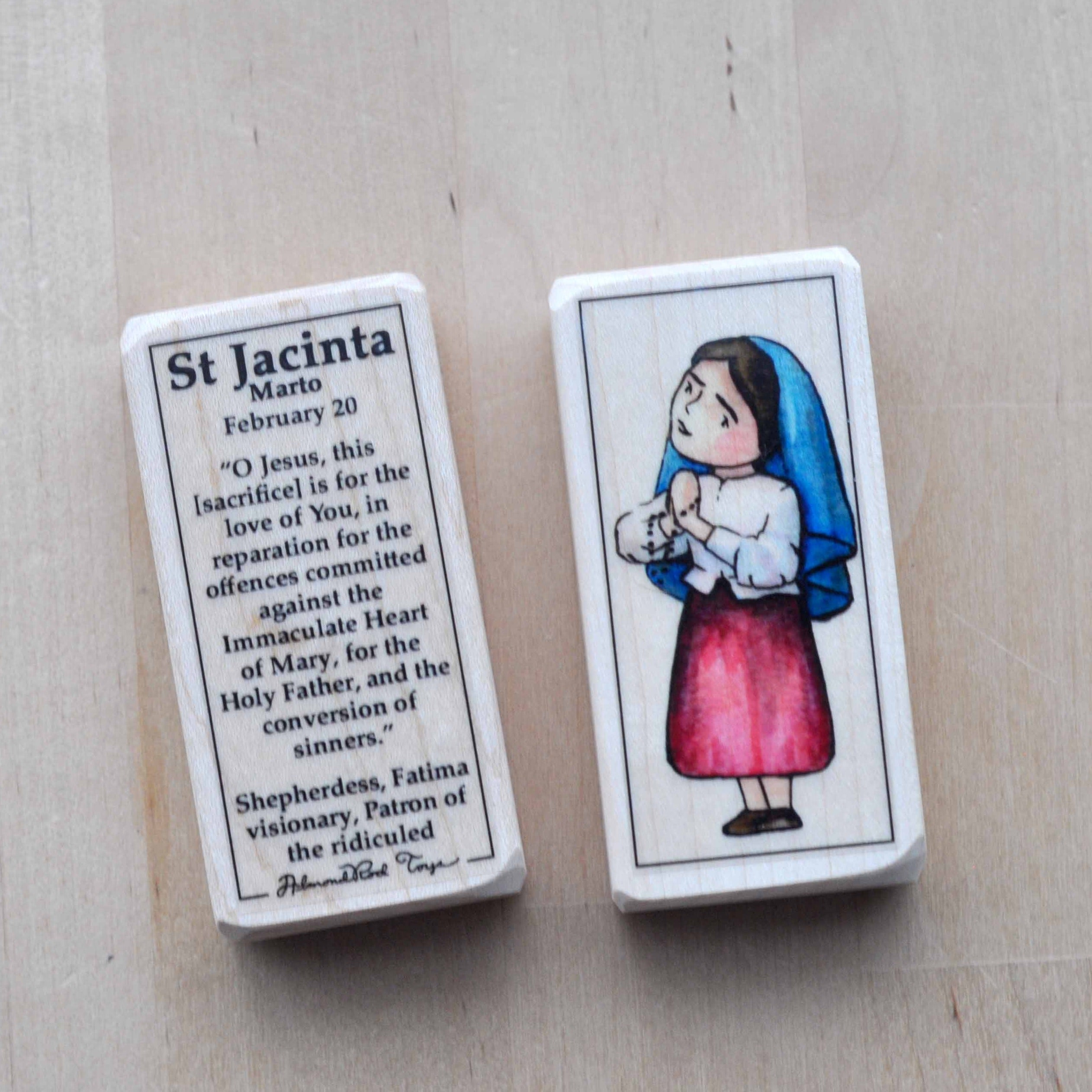 Jacinta Marto of Fatima // Patron Saint Block