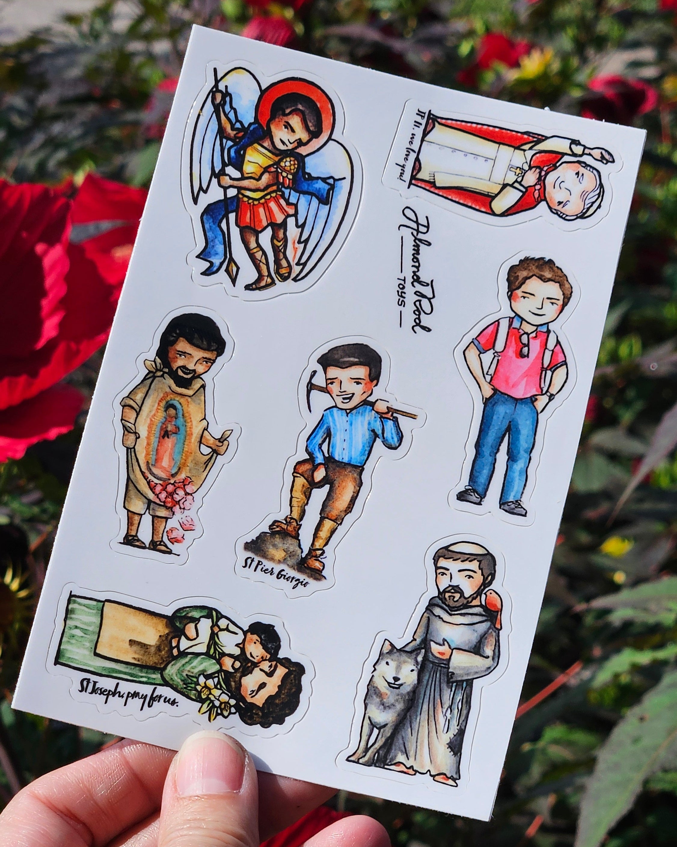 Patron Saint Stickers // 4x6 Sheet // Use on Water Bottles, Laptops, and More!