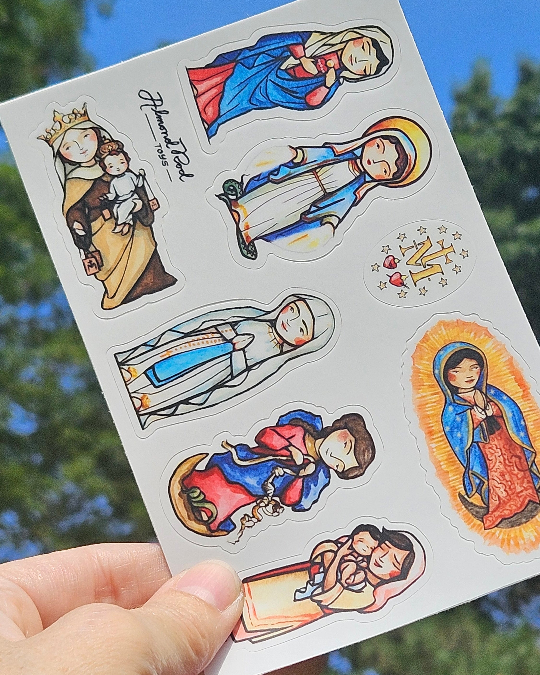 Patron Saint Stickers // 4x6 Sheet // Use on Water Bottles, Laptops, and More!