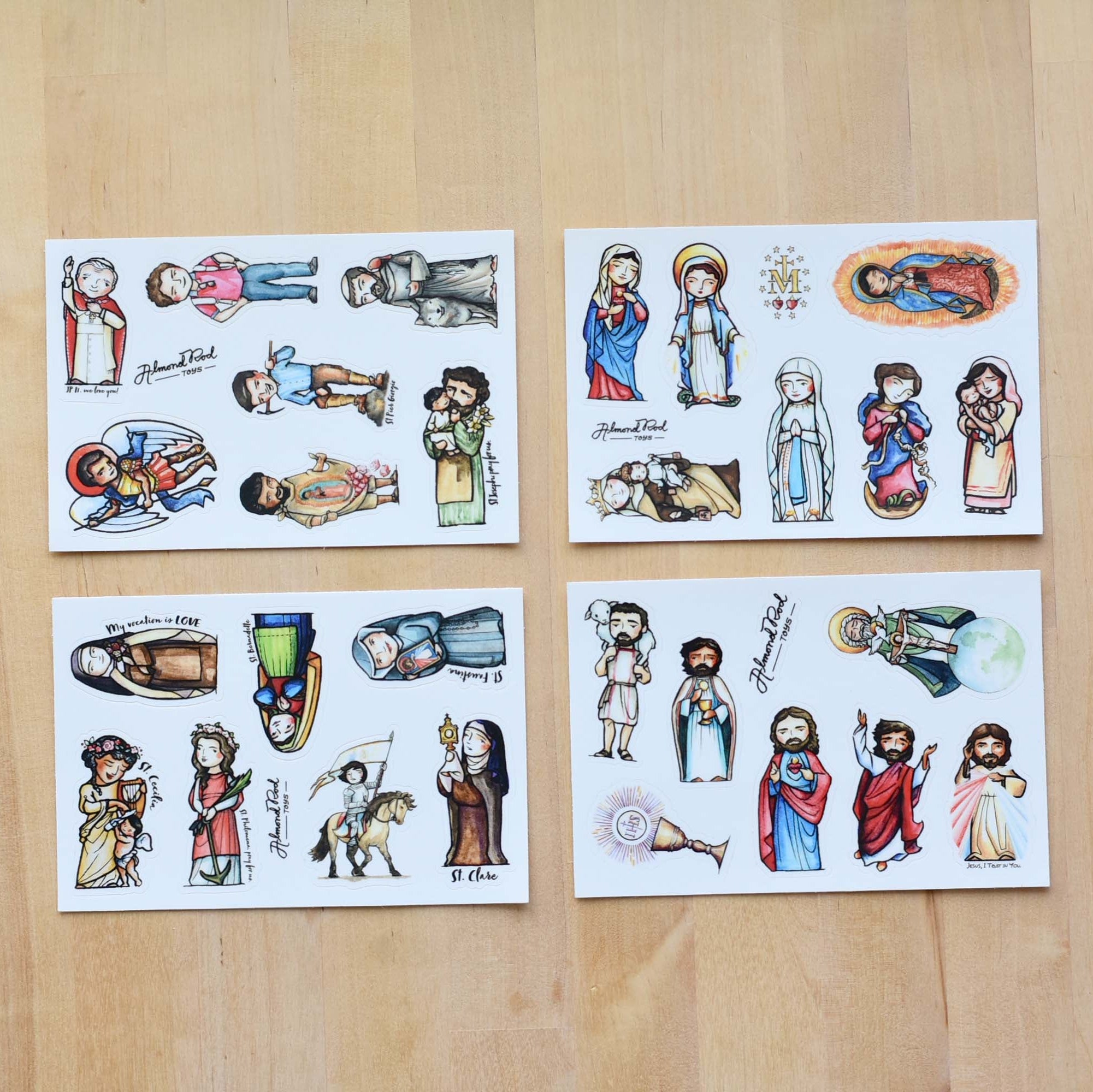 Patron Saint Stickers // 4x6 Sheet // Use on Water Bottles, Laptops, and More!