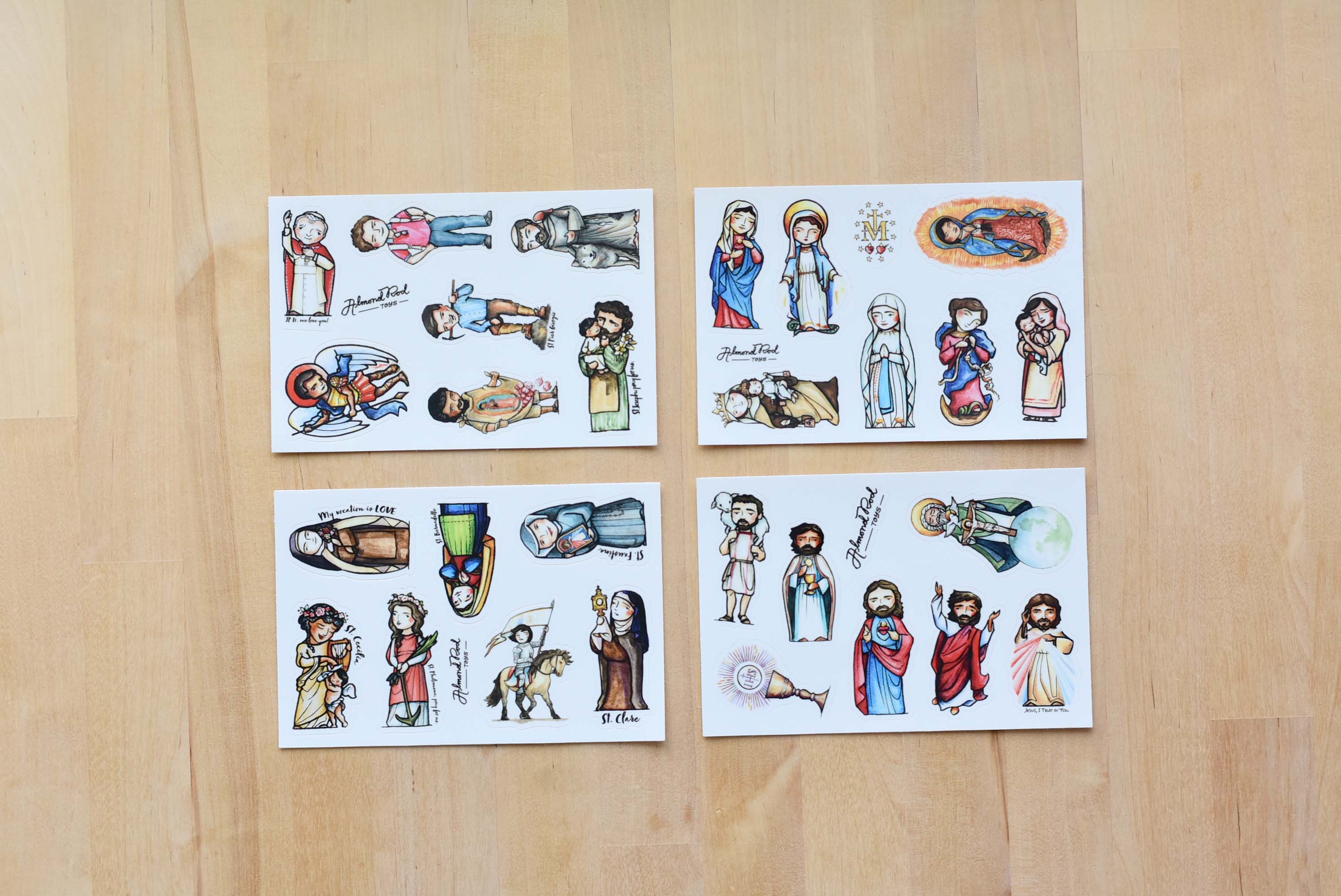 Patron Saint Stickers // 4x6 Sheet // Use on Water Bottles, Laptops, Calendars, and More!