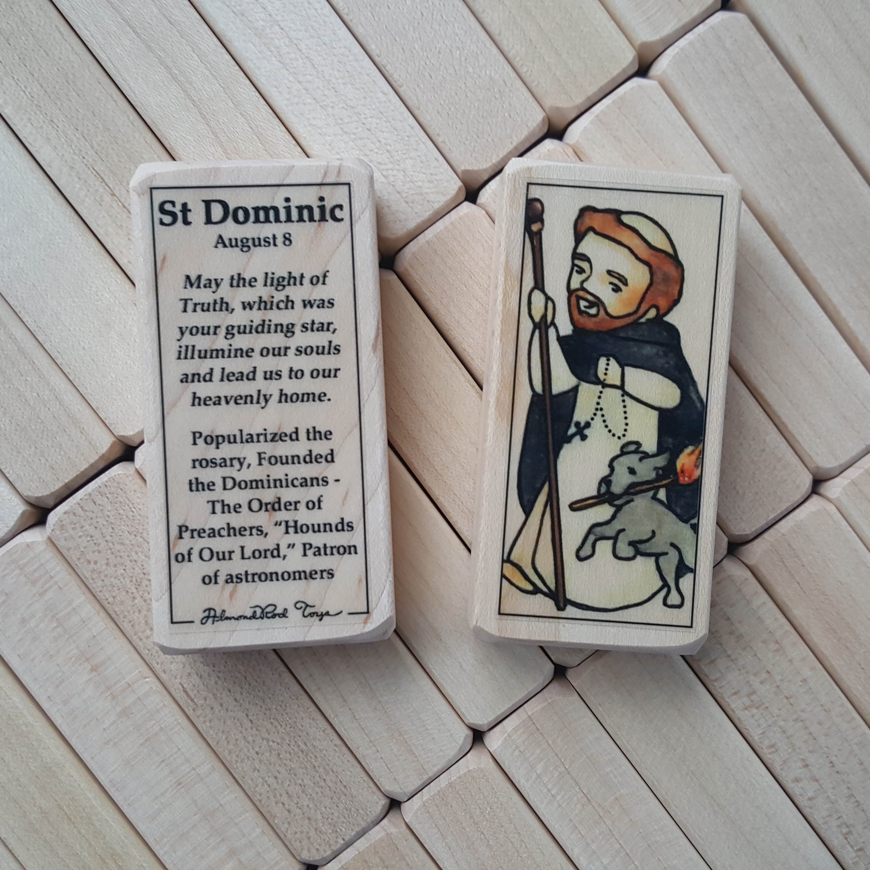 Dominic Blocks Dominic Patron Saint Block - Patron of astronomers