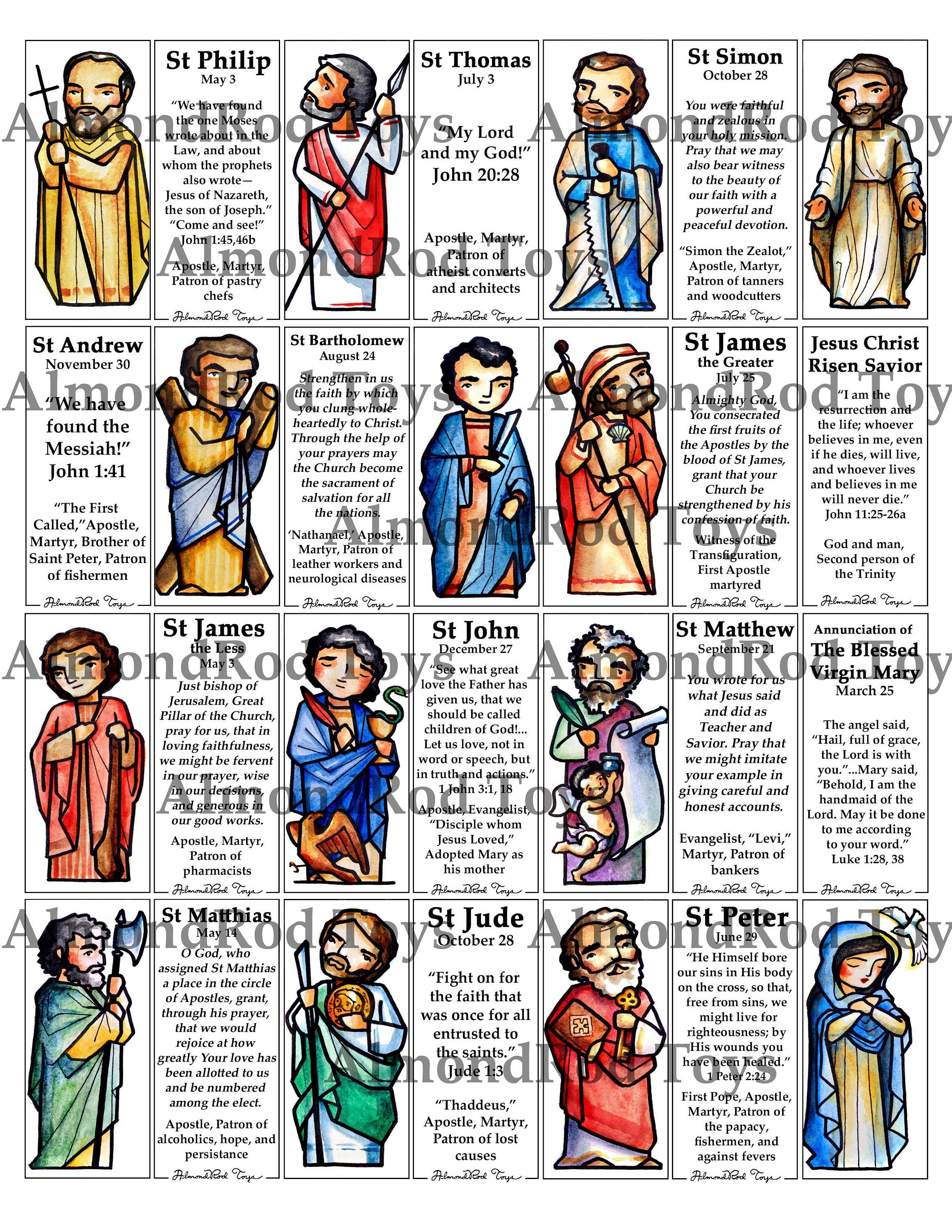 Apostles Decoupage Craft Sheet