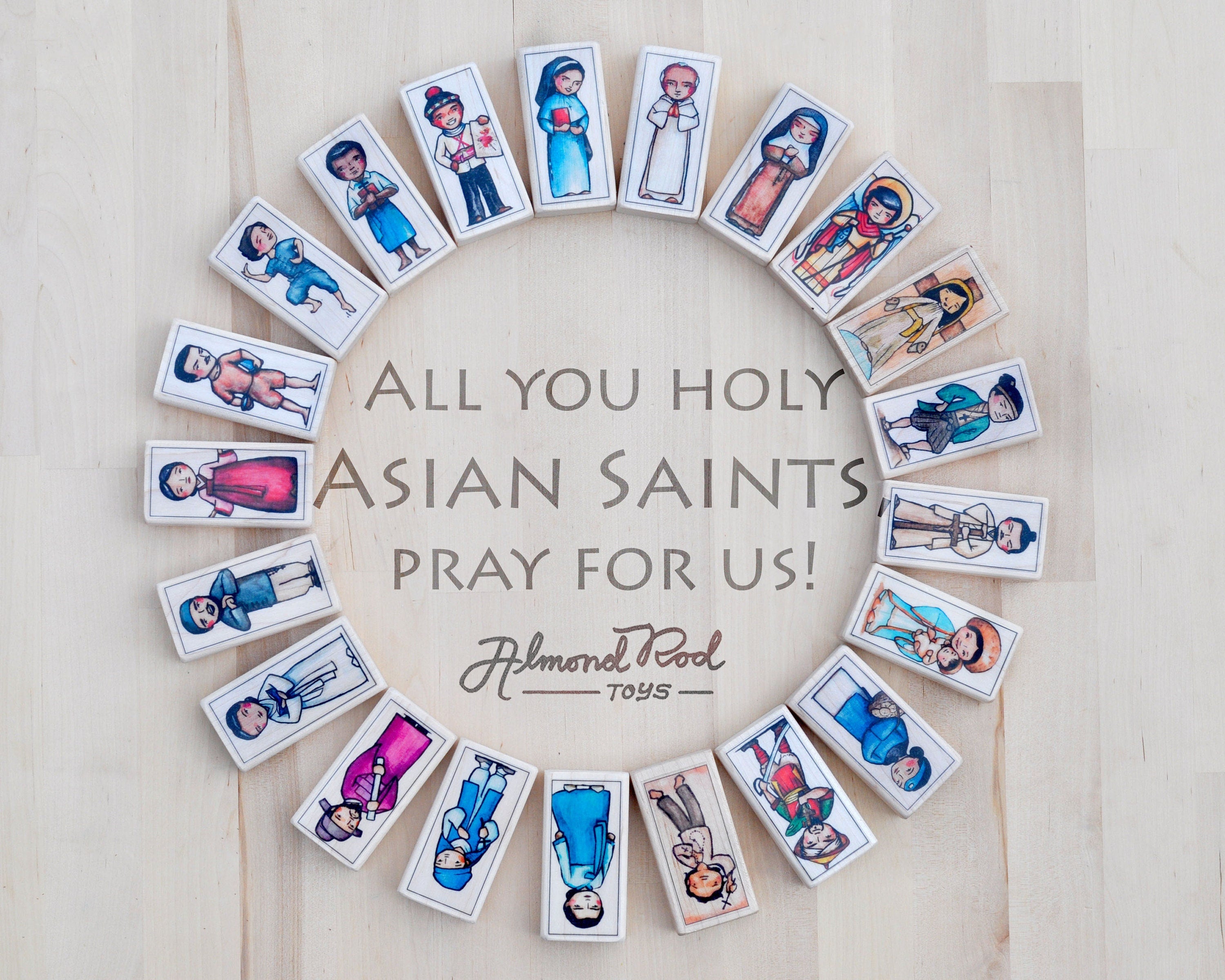 6 2024 Asian Saint blocks of your choice with gift bag // Korean, Vietnamese, Thai, Syro-Malabar & more // Catholic toys by AlmondRod Toys