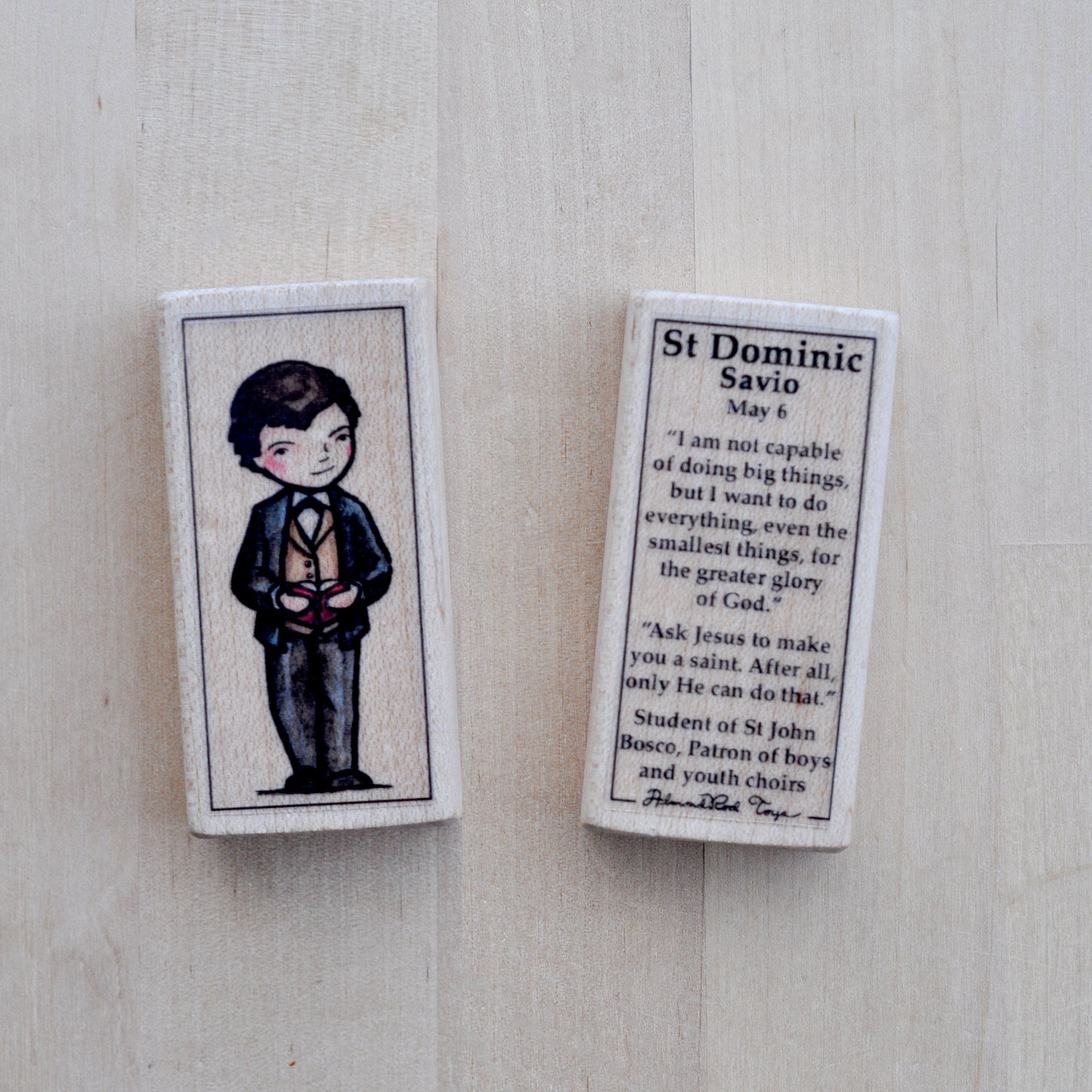 Dominic Blocks Dominic Savio Patron Saint Block - Patron of boys